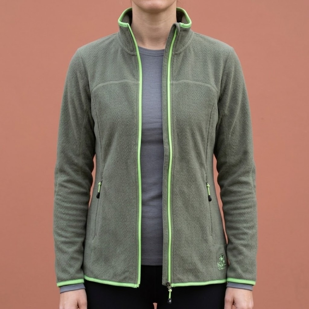 Killtec 929 439 Full Zip Fleece Jacket Women's US 10 Olive Green EUC